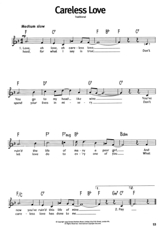 The Real Book Of Blues Careless Love score for Harmonica