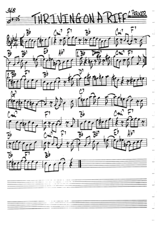 The Real Book of Jazz Thriving On A Riff score for Clarinet (C)
