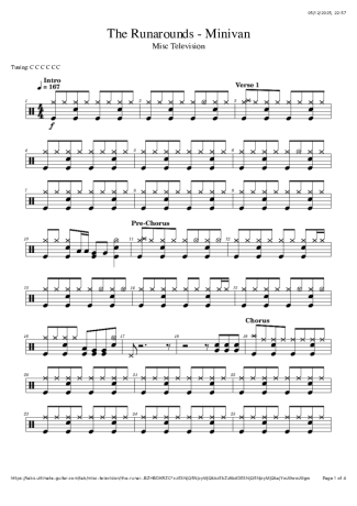 The Runarounds  score for Drums