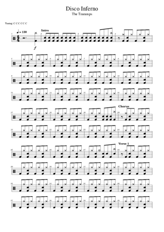 The Trammps  score for Drums