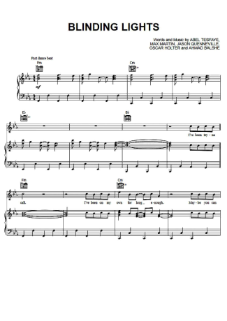 The Weeknd  score for Piano