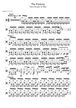 Thirty Seconds to Mars  score for Drums