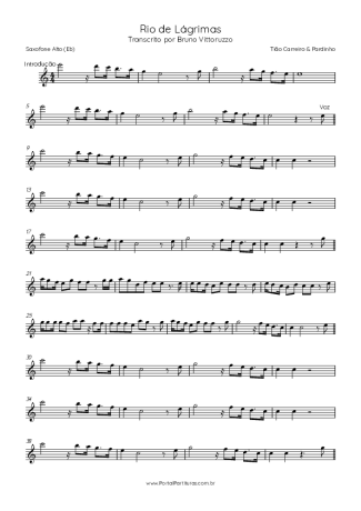 Tião Carreiro & Pardinho  score for Alto Saxophone