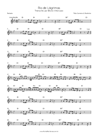 Tião Carreiro & Pardinho Rio De Lágrimas score for Keyboard