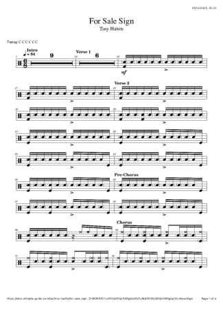 Tiny Habits  score for Drums