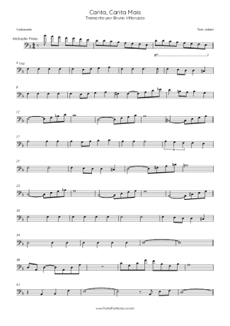 Tom Jobim Canta, Canta Mais score for Cello