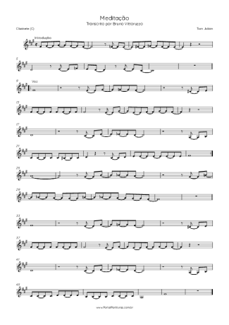 Tom Jobim  score for Clarinet (C)