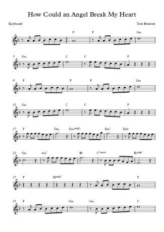 Toni Braxton How Could an Angel Break My Heart score for Keyboard