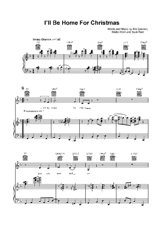 Tony Bennett Ill Be Home For Christmas score for Piano