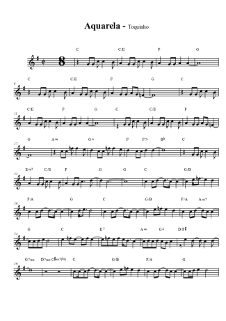 Toquinho Aquarela score for Clarinet (Bb)