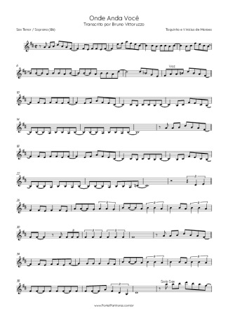 Toquinho e Vinícius de Moraes  score for Tenor Saxophone Soprano (Bb)