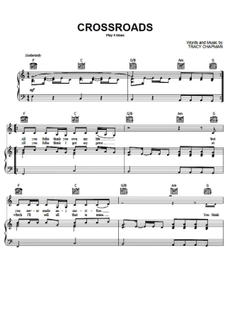 Tracy Chapman  score for Piano