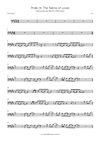 U2 Pride (In The Name Of Love) score for Trombone