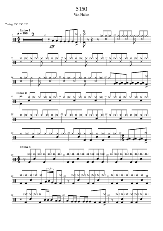 Van Halen  score for Drums