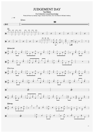 Van Halen Judgement Day score for Drums