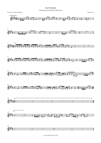 Vander Lee Iluminado score for Tenor Saxophone Soprano (Bb)