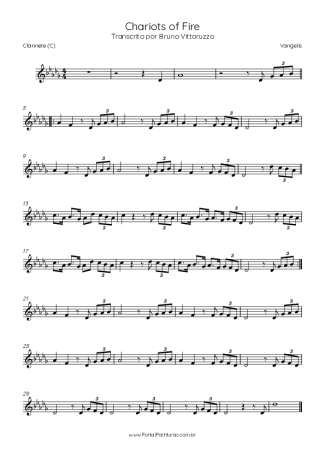 Vangelis  score for Clarinet (C)