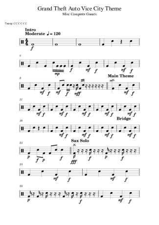 Video game soundtracks (Temas de Jogos)  score for Drums