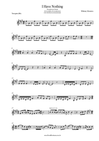 Whitney Houston  score for Trumpet