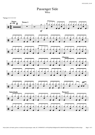 Wilco  score for Drums