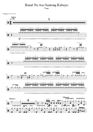 Yano Banal Na Aso Santong Kabayo score for Drums